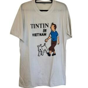 Vintage 90s Tin Tin In Vietnam Saigon Vietnam Double Sided Shirt Adult 3XL